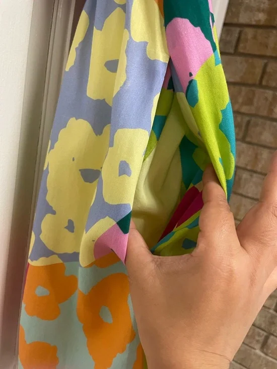 Crosby by Mollie Burch Multicolor Floral Smocked Puff Sleeve Dress Size M - Picture 8 of 12